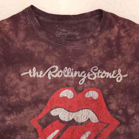 The Rolling Stones Band Crew Neck Short Sleeve T Shirt Mens Size L Tie Dye - Picture 1 of 9